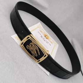 Burberry, кожа крокодила, черный, кожа с кожей живота, без швов, 