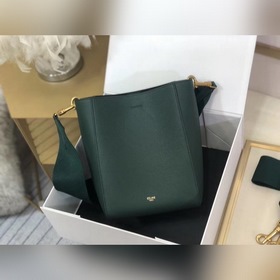 CELINE темно-зеленая сумка через плечо, маленькая Мягкая кожа с