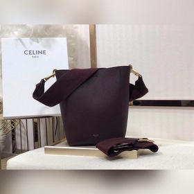 CELINE Виноградный мешочек через плечо, маленький Мягкая кожа с