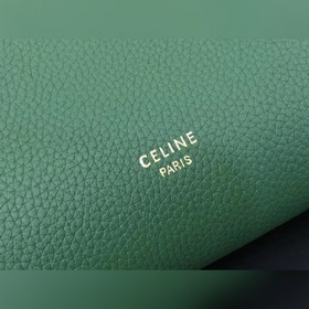 CELINE Травянисто-зеленая сумка через плечо, маленькая Мягкая ко