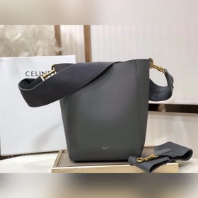 CELINE Дубовый серый небольшая сумка через плечо Мягкая кожа с з