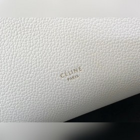 CELINE Белая сумка-бакет через плечо, маленькая Мягкая кожа с зе