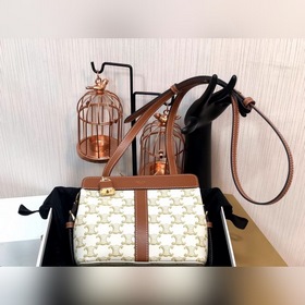 Celine TEEN CABAS DE FRANCE сумка с логотипом, желто-коричневая