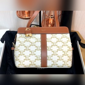 Celine TEEN CABAS DE FRANCE сумка с логотипом, желто-коричневая