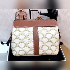 Celine TEEN CABAS DE FRANCE сумка с логотипом, желто-коричневая