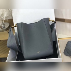 CELINE Дубовый серый небольшая сумка через плечо Мягкая кожа с з