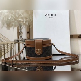CELINE Осенняя круглая сумка из искусственной кожи, средний разме