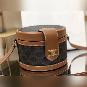 CELINE Осенняя круглая сумка из искусственной кожи, средний разме