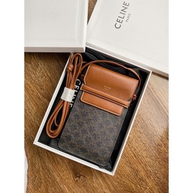 Celine &nbsp;Сумка для мобильного телефона с логотипом из кож