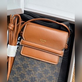 Celine &nbsp;Сумка для мобильного телефона с логотипом из кож