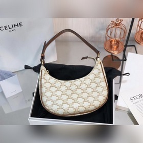 Celine Белая сумка AVA TRIOMPHE из парусины Сумка под мышкой в ст
