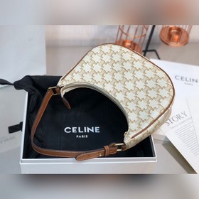 Celine Белая сумка AVA TRIOMPHE из парусины Сумка под мышкой в ст