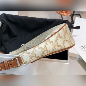 Celine Белая сумка AVA TRIOMPHE из парусины Сумка под мышкой в ст