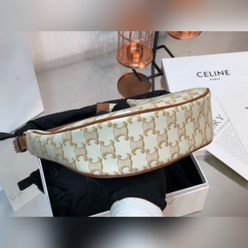 Celine Белая сумка AVA TRIOMPHE из парусины Сумка под мышкой в ст