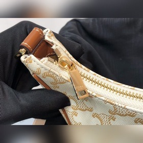 Celine Белая сумка AVA TRIOMPHE из парусины Сумка под мышкой в ст