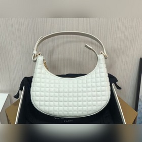 CELINE AVA стеганая сумка из овечьей кожи, белая, ретро-сумка по