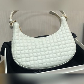CELINE AVA стеганая сумка из овечьей кожи, белая, ретро-сумка по