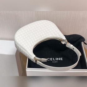 CELINE AVA стеганая сумка из овечьей кожи, белая, ретро-сумка по