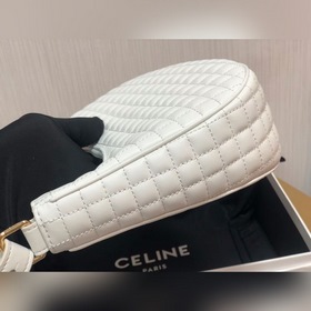 CELINE AVA стеганая сумка из овечьей кожи, белая, ретро-сумка по