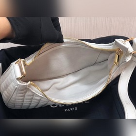 CELINE AVA стеганая сумка из овечьей кожи, белая, ретро-сумка по