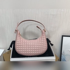 CELINE AVA стеганая сумка из овечьей кожи, розовая, ретро-сумка