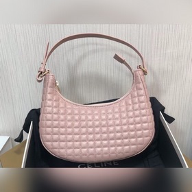 CELINE AVA стеганая сумка из овечьей кожи, розовая, ретро-сумка