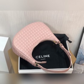 CELINE AVA стеганая сумка из овечьей кожи, розовая, ретро-сумка