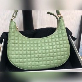 CELINE AVA стеганая сумка из овечьей кожи, зеленая, ретро-сумка