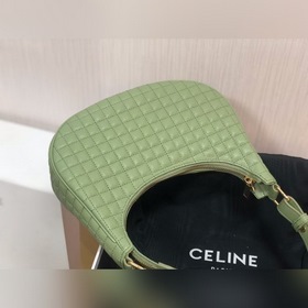 CELINE AVA стеганая сумка из овечьей кожи, зеленая, ретро-сумка