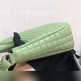 CELINE AVA стеганая сумка из овечьей кожи, зеленая, ретро-сумка 