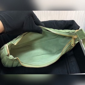 CELINE AVA стеганая сумка из овечьей кожи, зеленая, ретро-сумка 