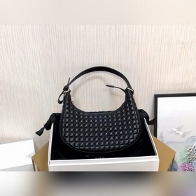CELINE AVA стеганая сумка из овечьей кожи, черная, ретро-сумка п