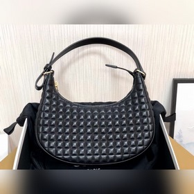 CELINE AVA стеганая сумка из овечьей кожи, черная, ретро-сумка п