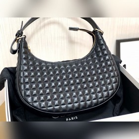 CELINE AVA стеганая сумка из овечьей кожи, черная, ретро-сумка п