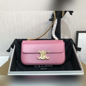 CELINE Маленькая сумка из блестящей кожи с цепочкой Маленькая су