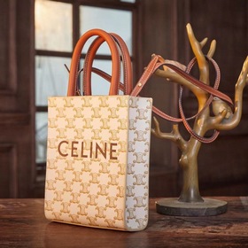 Celine CABAS TRIOMPHE холщовая сумка MiNi вертикальная Покрытая т