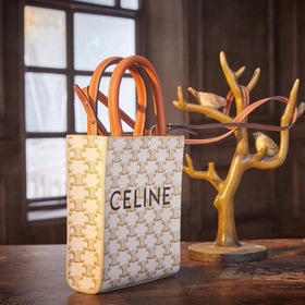 Celine CABAS TRIOMPHE холщовая сумка MiNi вертикальная Покрытая т