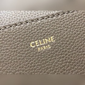 CELINE Сумка-бакет из кожи с текстурой личи, большой размер, с т
