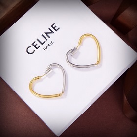 Серьги Celine из серебра с золотым покрытием в форме сердца PRECL