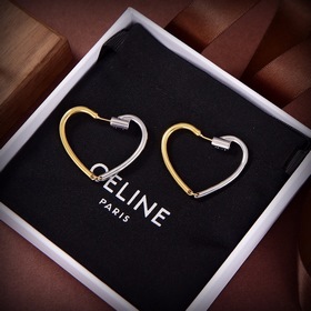 Серьги Celine из серебра с золотым покрытием в форме сердца PRECL