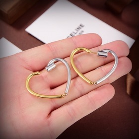 Серьги Celine из золота и серебра в форме сердца Новинка PRECLOUS