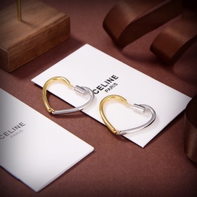 Серьги Celine из золота и серебра в форме сердца Новинка PRECLOUS