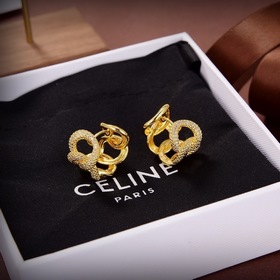Новые серьги Celine с художественным дизайном Гравированный узор