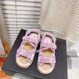 CHANEL Женские модные и удобные сандалии Верх из хлопкового плете