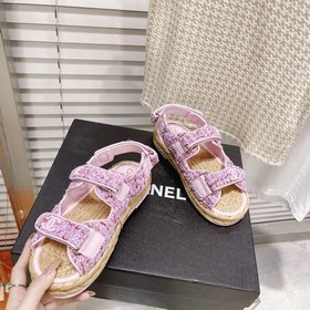 CHANEL Женские модные и удобные сандалии Верх из хлопкового плете