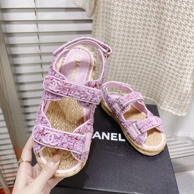 CHANEL Женские модные и удобные сандалии Верх из хлопкового плете