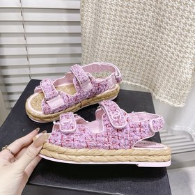 CHANEL Женские модные и удобные сандалии Верх из хлопкового плете