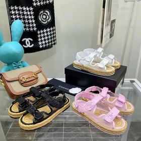 CHANEL Женские модные и удобные сандалии Верх из хлопкового плете