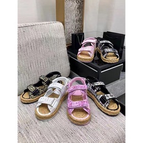 CHANEL Женские модные и удобные сандалии Верх из хлопкового плете
