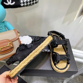 CHANEL Женские модные и удобные сандалии Верх из хлопкового плете